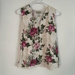 100% cotton floral tank top